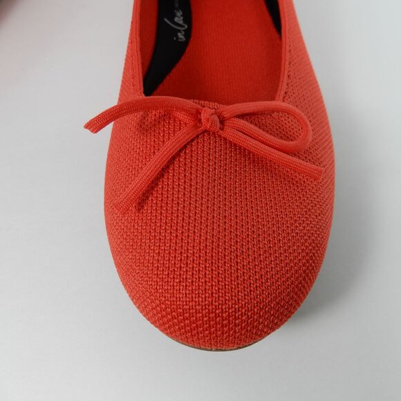 Rothy's The Ballet Flats Bow Size 10 Round Toe Glamour Red Knit Slip On NEW - Picture 7 of 14